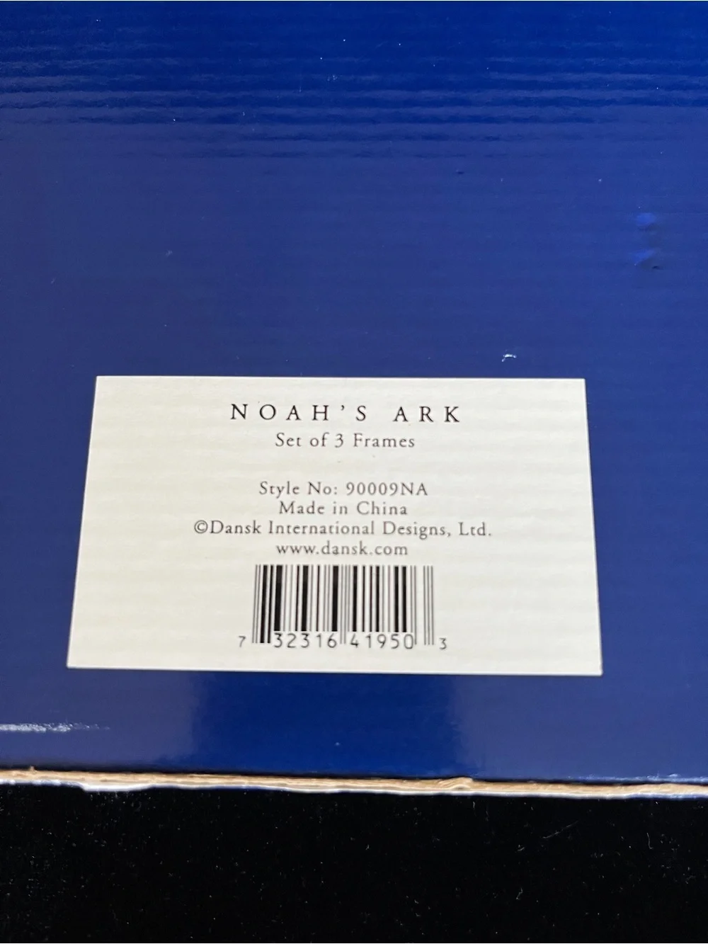 DANSK 3 Picture Frame Set NOAH’S Ark Lion Elephant Tiger New